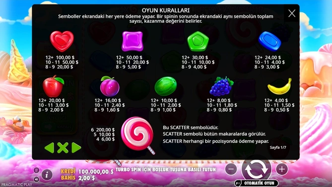 1xbet sweet bonanza ödeme tablosu